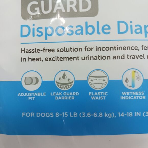 9 Dog Diapers SMALL Female In Heat Leak Dogs 8-15 Lbs Guard Disposable Open Box - Picture 5 of 10